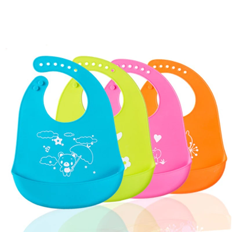 2018 Baby Children Silicone Stereo Bibs Adjustable Waterproof Bibs