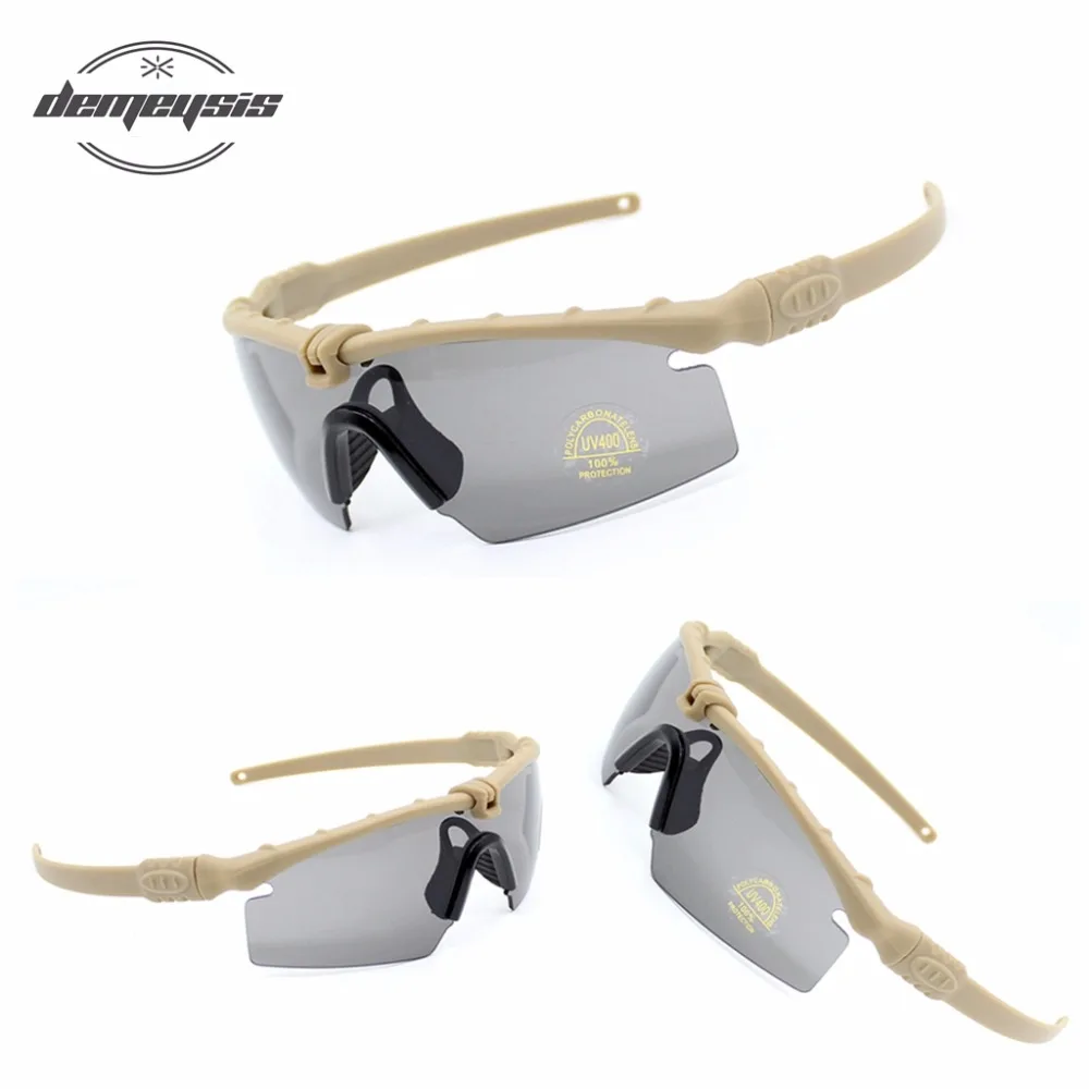 Günstig Taktische Polarisierte Gläser Military Brille kugelsichere Armee Sonnenbrille Mit 3 Objektiv Männer Schießen Brillen Motorrad Gafas