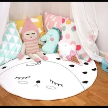 Новинка года, детское одеяло для ползания, хлопковое детское ковровое покрытие пола, Круглый рисунок, милое лицо, луна, Детский мягкий игровой коврик 95 см