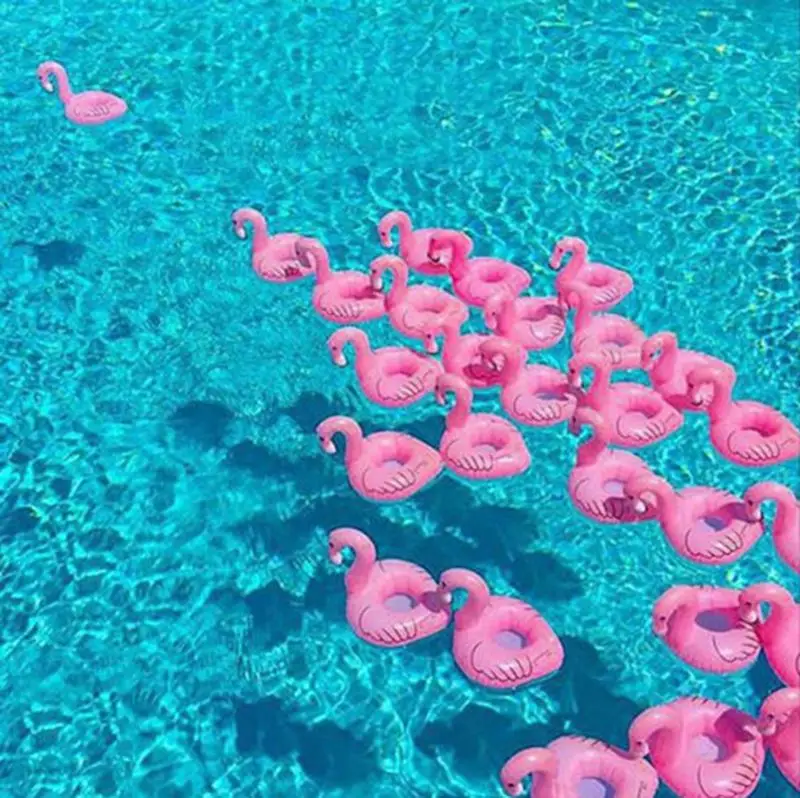 Летний бассейн Плавающий надувной фламинго держатель для воды, напитков чашка пляжная мобильного телефона Кубок уход плавательный матрац