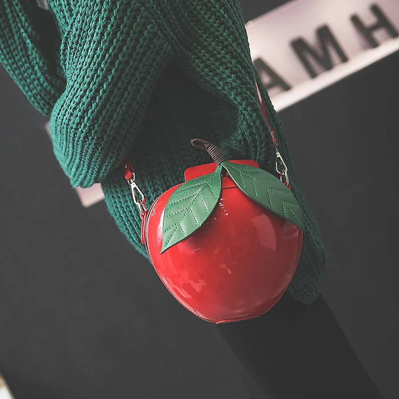 2018 Newest Hot Cute Cartoon Bags Apple Shape Shoulder Bag for Girls Mini Crossbody Bags Personality Purse Fashion Messenger Bag (31)