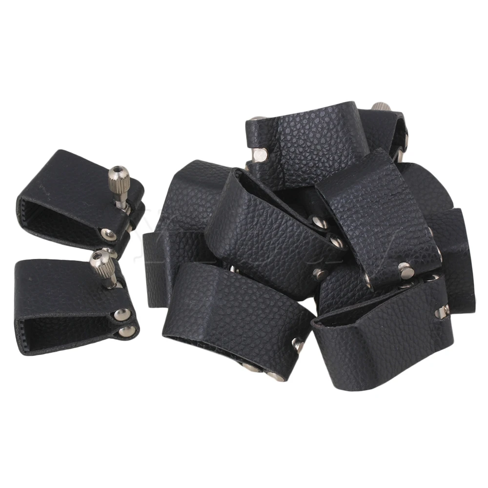 

Yibuy 20x Black PU Leather Ligature Mouthpiece Fastener for Tenor Sax Saxophone