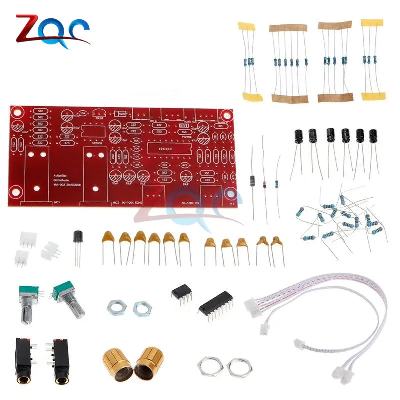 DIY PT2399 цифровой микрофон усилитель доска караоке пластина реверберации предусилитель Reverberator набор компонентов NE5532 DC 12 V-24 V