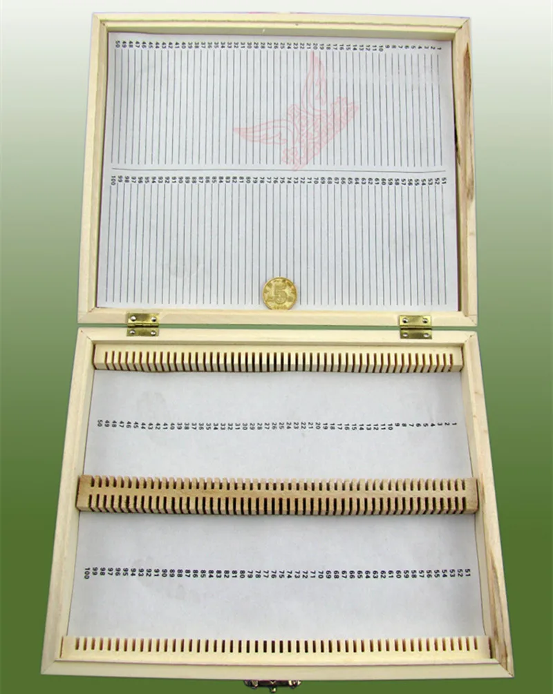 Professional Wooden Microscope Slides Box 100pcs Microscope Slides Case