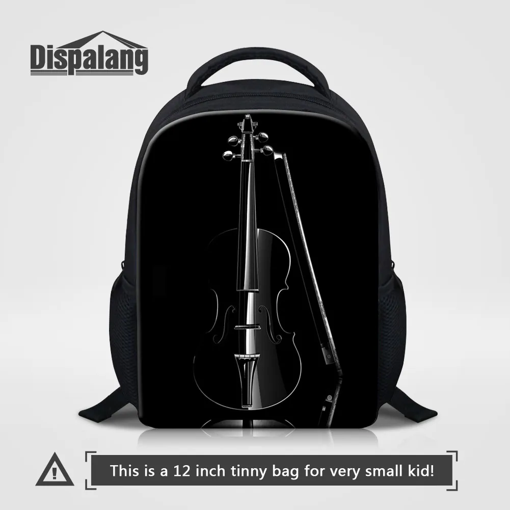 

Dispalang Classic Black Violin Print Backpack Gift For Children Music Preschooler School Bags Cute Kids Bookbags Mochilas Rugtas