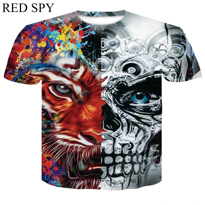 2018 new skull 3D T Shirt Men Fitness Compression Shirts Tops Male Print Superhero Superman punisher Crossfit Anime T-Shirts | Мужская