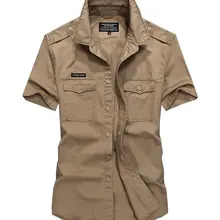 Летние шорты рубашки мужские "s тонкий хлопок армейский цвет шорты Свободные Большие размеры однотонные рубашки кардиган мужские Шорты повседневные Новые