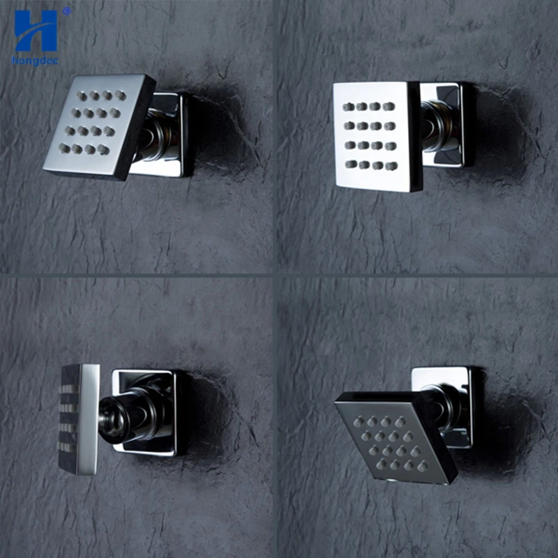 Hongdec 4 шт. для ванной латунная квадратная массажная система для душа Форсунка инжектора хромированная