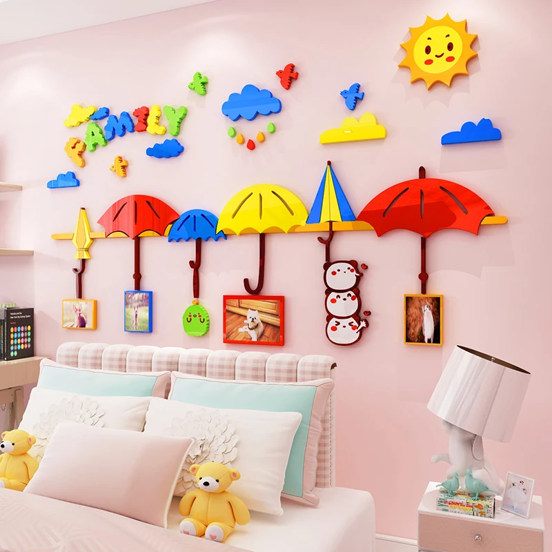  Creative INS Photo frame umbrella DIY children's room bedroom living room TV background wall decora - 32966079836