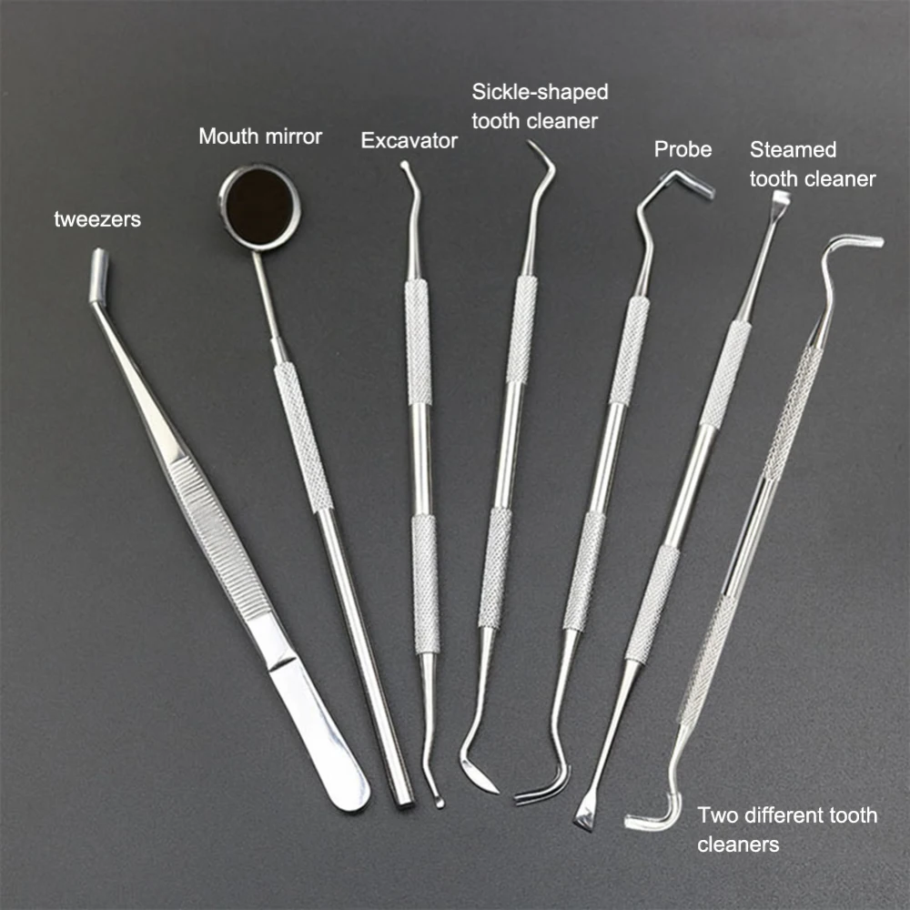 4Pcs/1PC Medical Dental Tools Kit Stainless Steel Teeth Tartar Scraper Mouth Mirror Dentists Pick Tool Teeth Scaler J11