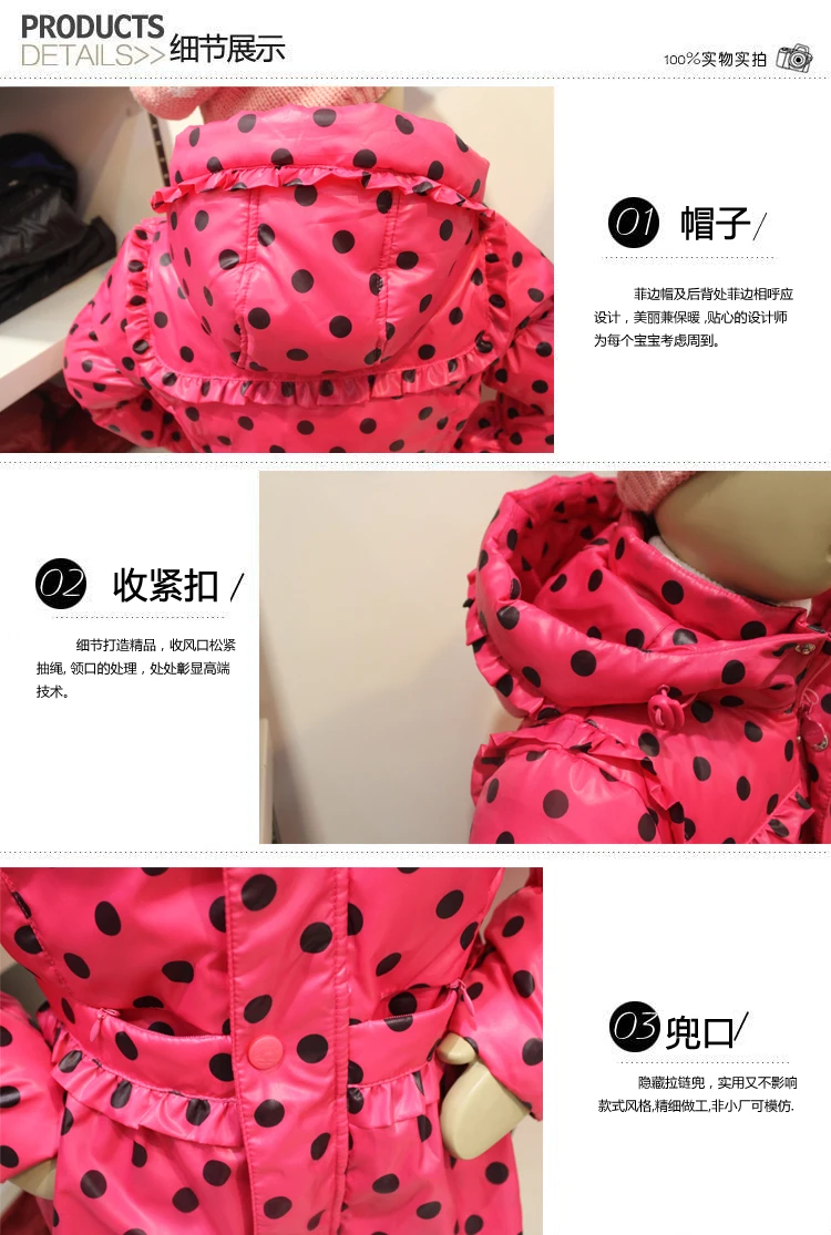 Baby Girls Jacket Winter For Kids Coat hooded designer Fashion children down Outerwear Christmas Costume Dress For Girls