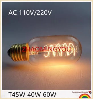 

10PCS T45 LED vintage edison bulb Retro lamp E27 incandescent bulb 40w 60w filament lamp 110v 220v lights lampada for home decor