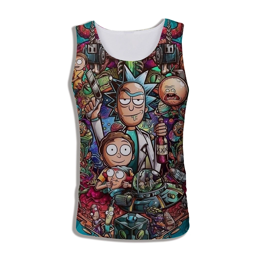 

2019 summer The New Fashion Tank tops Cartoon Rick and morty Print 3D Vest Hip Hop Sport wear Original style Hipster man vest