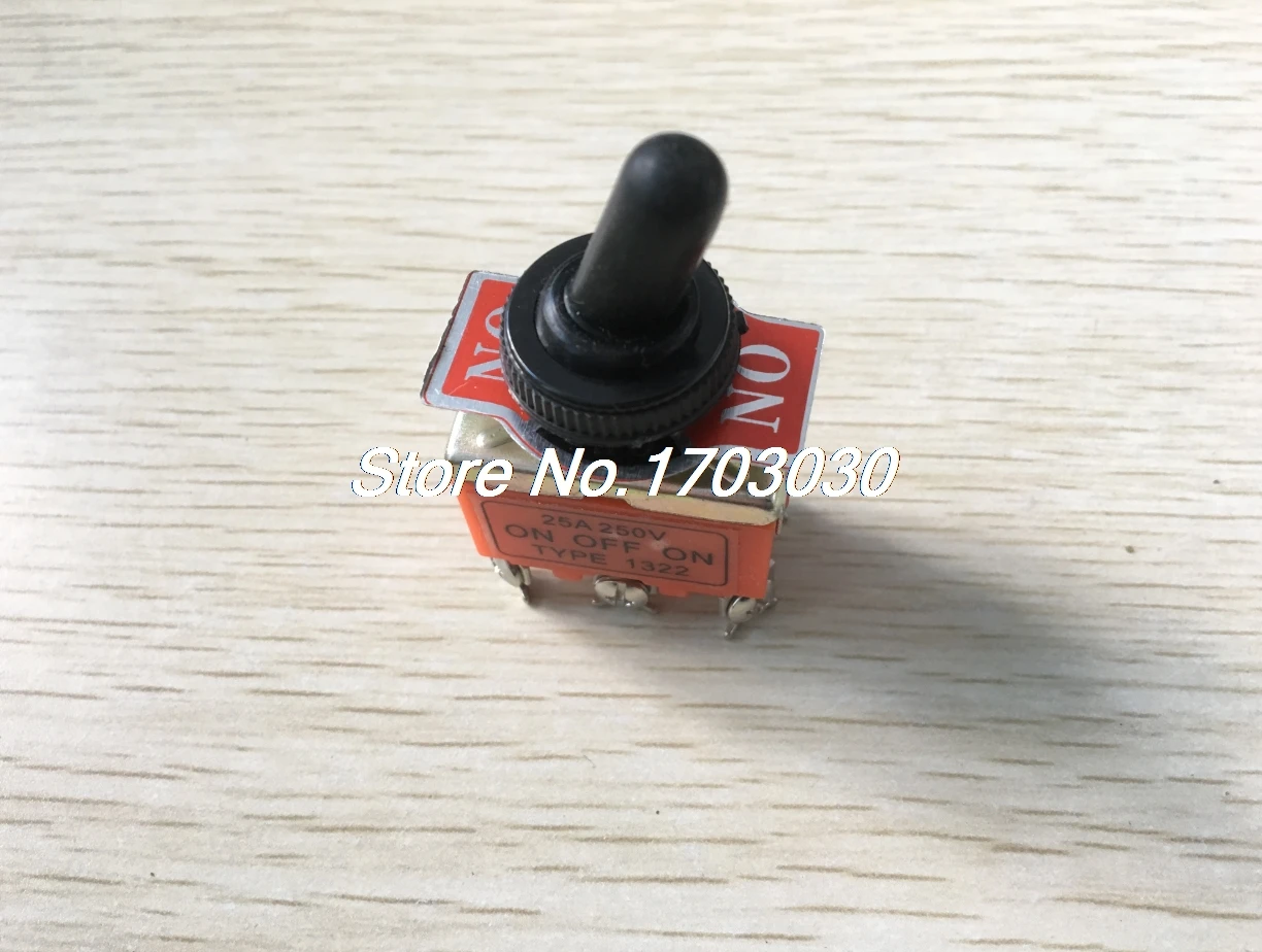

25A/250VAC On/Off/On 3 Positions DPDT 6 Terminals Toggle Switch w Waterproof Cap