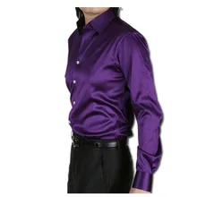 Новая мода Для мужчин рубашка из тонкого шелкавысокого качества, облегающая, с длинным рукавом, костюмы рубашки мужские рубашки camisa masculina camisa social