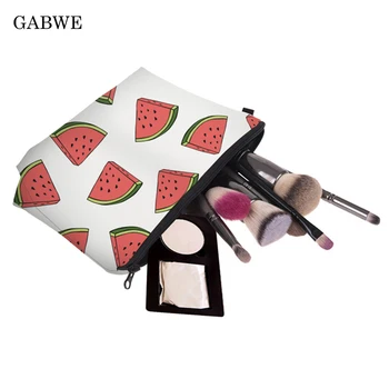 

GABWE Fruit Watermelon Prints Pattern Cosmetic Bags Women Cute Makeup Bag Travel Portable Toiletry Makup Pouch Makeup Organizer