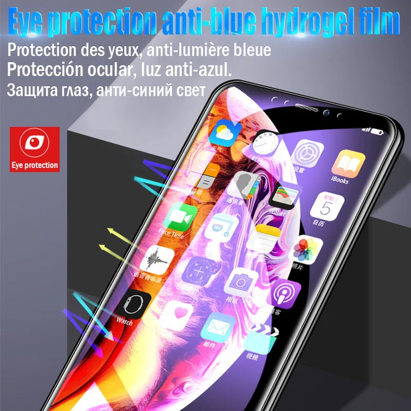 15D полный закругленный протектор экрана Гидрогелевая пленка для iPhone 11 Pro 7 X XR XS Max 8 6 Plus 6s защитная пленка(не стекло