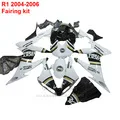 Полный часть Обтекатели для Yamaha YZF R1 2004 2005 2006 Обтекатель kit (черный, серебристый цвет) Бесплатная доставка инъекций XL03