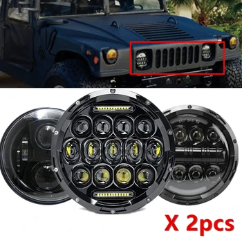 

7" Headlight For Jeep Wrangler TJ JK 7 Inch Round LED Projector Headlights For Classic Mini Austin Rover For Hummer H1 H2