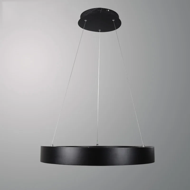 Современный черный, белый цвет светодиодный подвесной светильник, круглые стекла подвеска Подвесная лампа для офиса и дома украшения 40 см, 60 см/80 см падение светильник