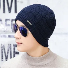 Зимние шапки для мужчин хип-хоп вязаная шапка мужская теплая шапка с припуском крючком Лыжная Шапочка Шапка мягкая свободная Лыжная Шапочка Шапочки