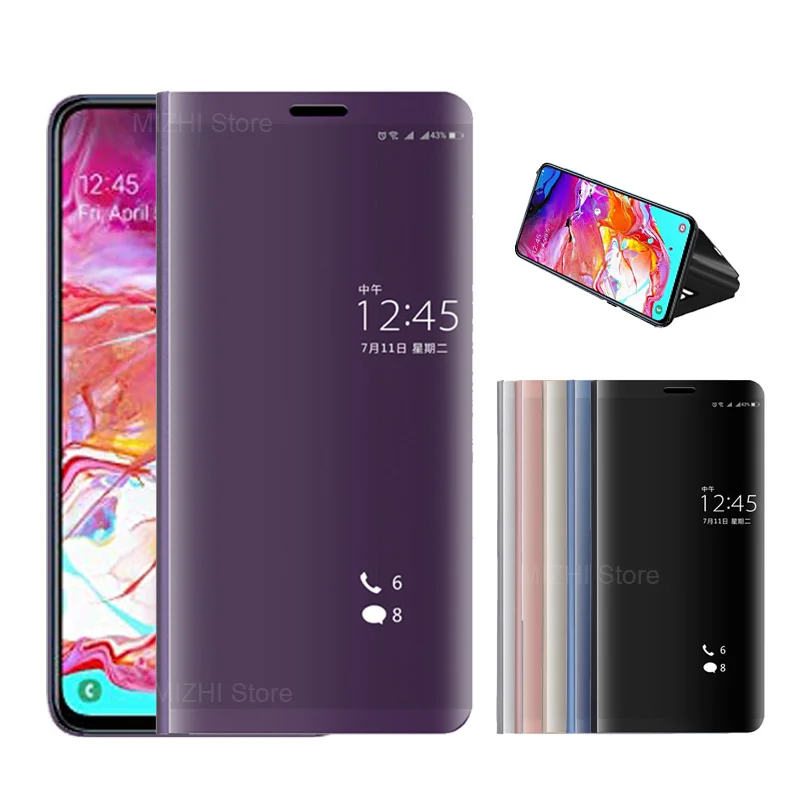 Чехол для Samsung A70 чехол A705F A 70 70A роскошный зеркальный Чехол-книжка телефона Galax