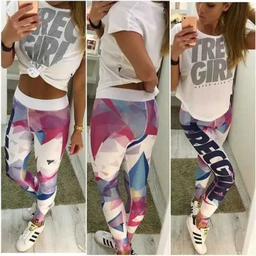 

Hirigin Women Print Multi Leggings New Trend Long Autumn Warm Mid Waist Wear Street&Home Outwear Cool Ankle-Length Bottom Outfit