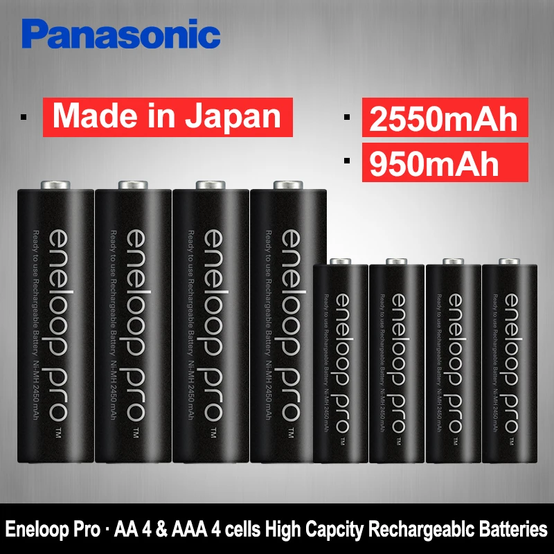 Panasonic 8 шт AA+ AAA Precharge ni-mh аккумуляторная батарея 1,2 V(aa 2550mAh и aaa 950 mAh) Eneloop батареи для вспышки камеры