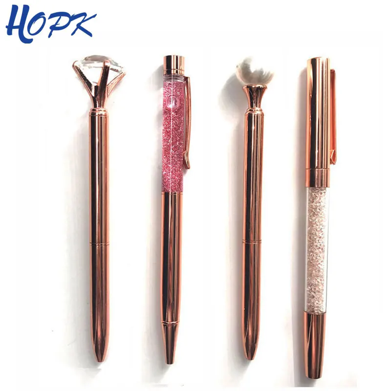 Metal School Chancellory Supplies Stationery Gold Diamond Pen Crystal