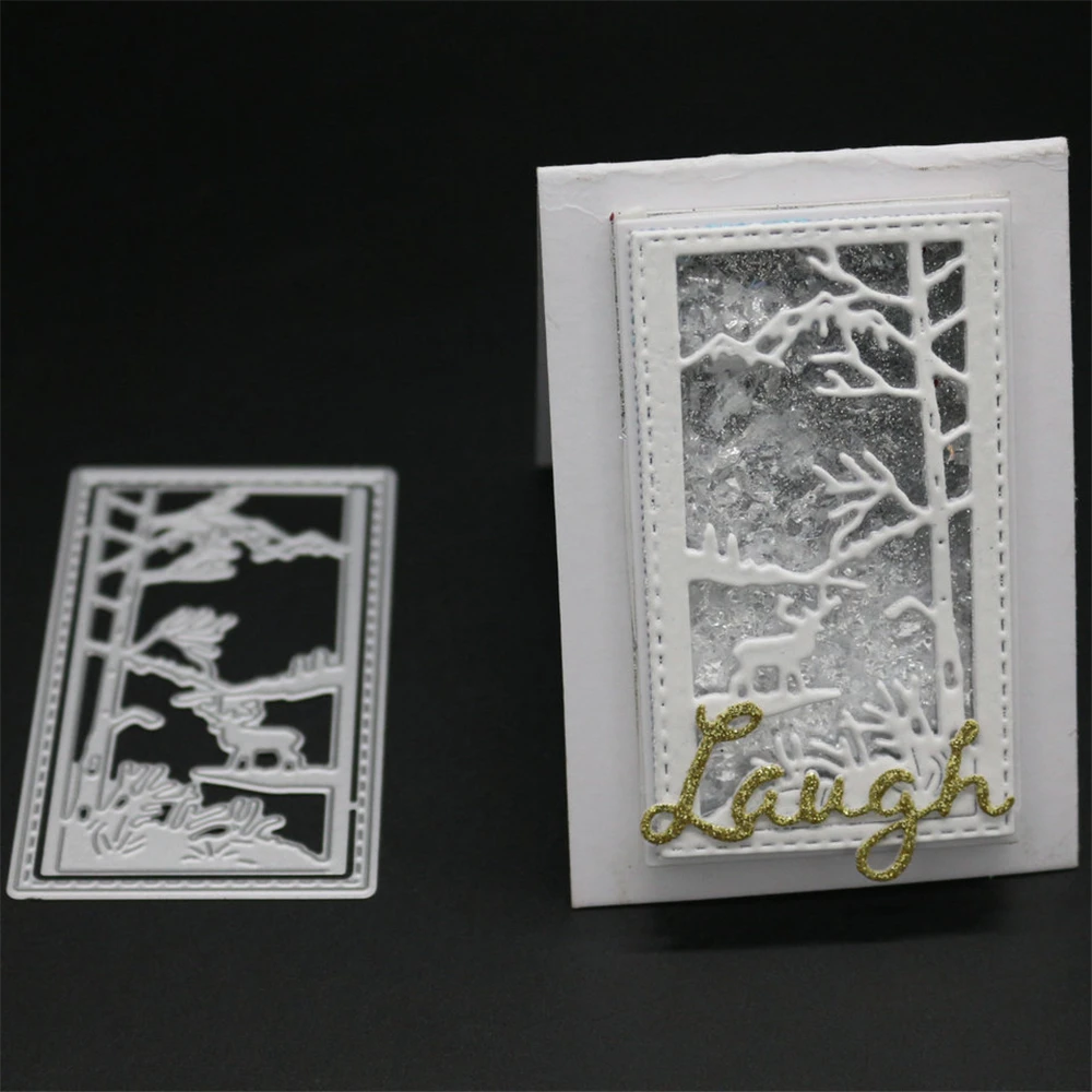 5x8-6CM-Winter-Forest-Deer-Backdrop-Metal-Cutting-Dies-Craft-DIY-Scrapbooking-Die-Cut-Embossing-Stamps