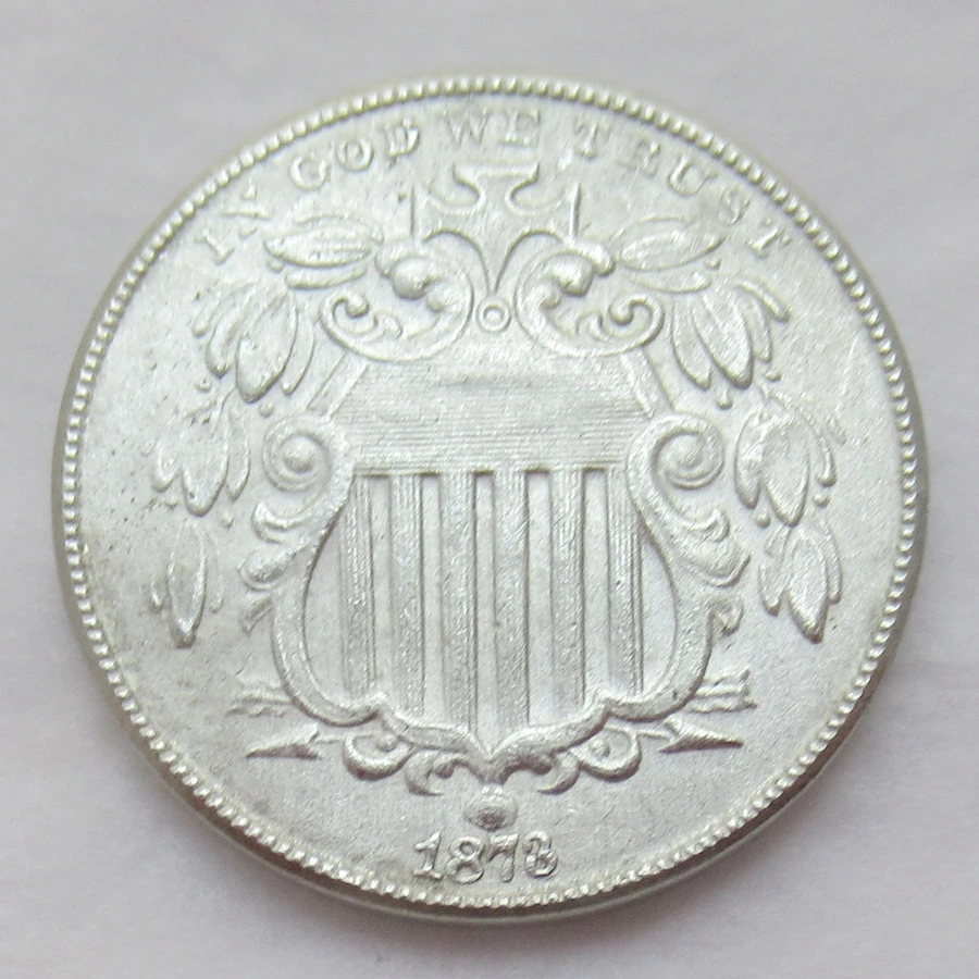 

Shield Nickel FIVE CENTS 1873 USA 5C Coins COPY