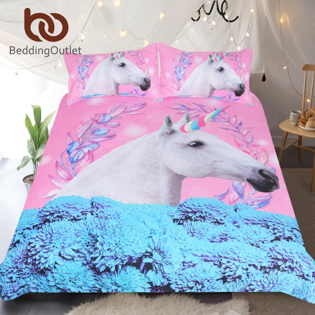 Special Price BeddingOutlet Unicorn Bedding Set Pink and Blue Duvet Cover Set Floral 3-Piece Bedspreads Queen For Adult Kids Horse Bedclothes Special Price BeddingOutlet Unicorn Bedding Set Pink and Blue Duvet Cover Set Floral 3-Piece Bedspreads Queen For Adult Kids Horse Bedclothes