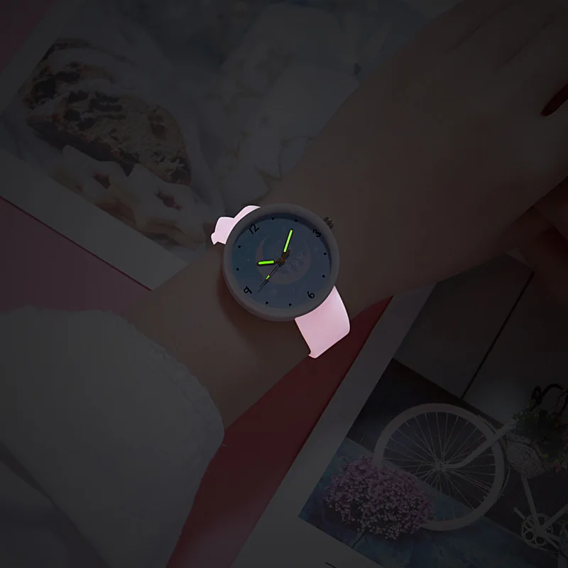 Креативный уникальный флуоресцентный дизайн щебень женские кварцевые часы милые модные женские повседневные часы женские наручные часы для отдыха