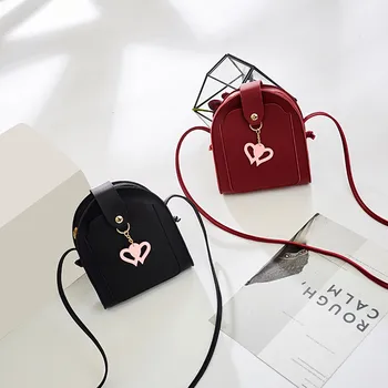 

Women's BagSimple Cartoon Heart Small Square Bag Single Shoulder Messenger Shoulder Crossbody Pu Leather Fashion Bags