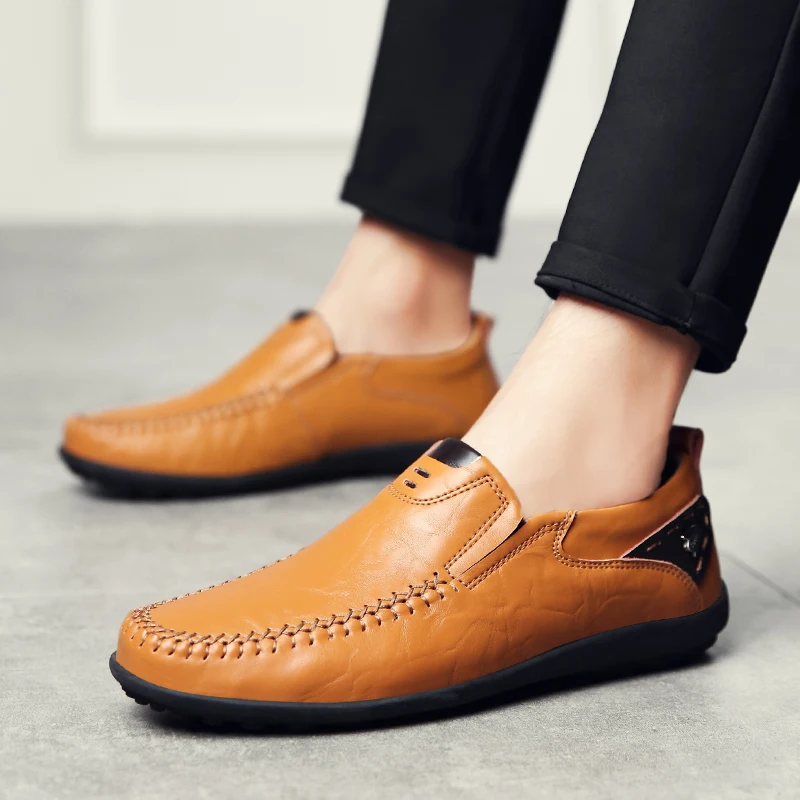 

Casual Driving Shoes Men Genuine Leather Loafers Men Shoes Winter Men Loafers Luxury Brand Flats Shoes Men Chaussure Breathable