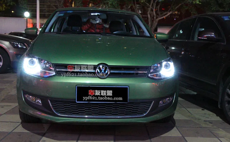 Hireno фары для 2011-2013 Volkswagen Мужские поло передних фар сборки светодиодный DRL ангел объектив двойной луч ксеноновые 2 шт