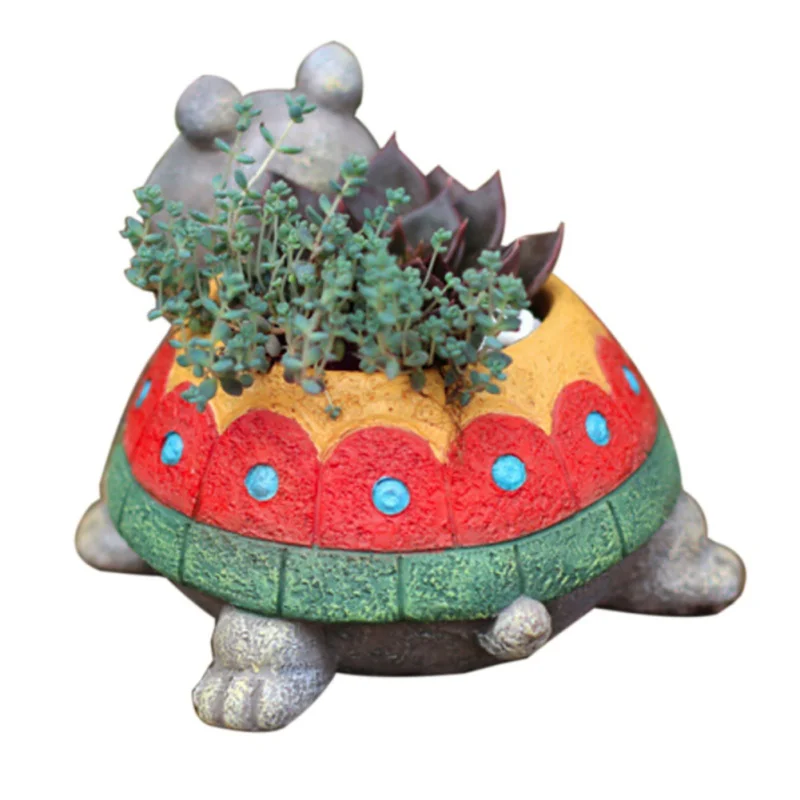 В форме черепахи суккуленты цветочный горшок мультфильм животных кассеты для рассады Забавный дом и настольные материалы для декорирования сада