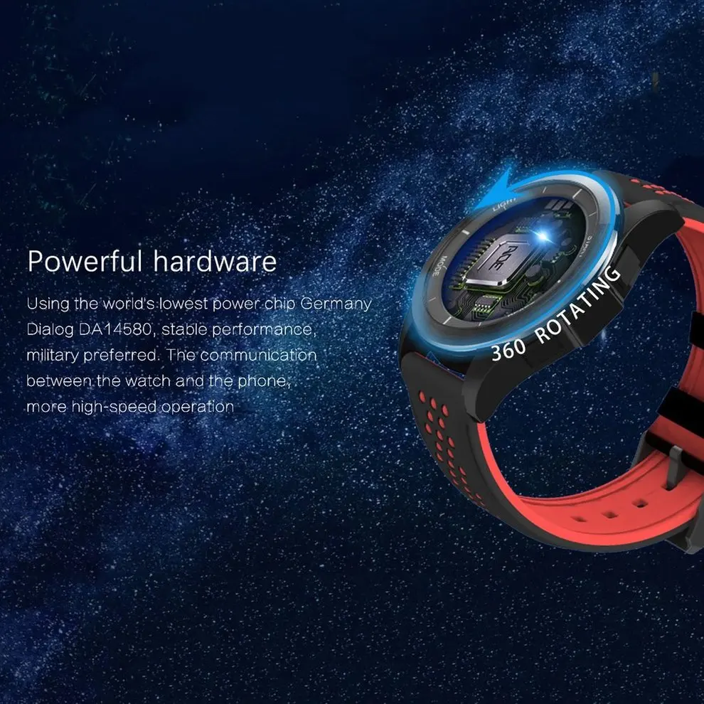 

2PCS Red Sports Smartwatch Rotatable Dial 30m Waterproof Swimming Watch Pedometer Outdoor Wristwatch for Android IOS