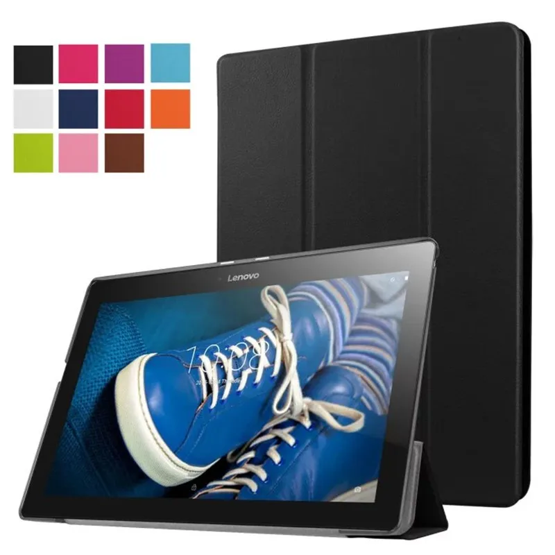 

Tab2 A10-30 Lichee Pattern PU Leather Case For Lenovo TAB 2 X30 X30F X30M A10-30 Flip Tablet Cover +protector+stylus