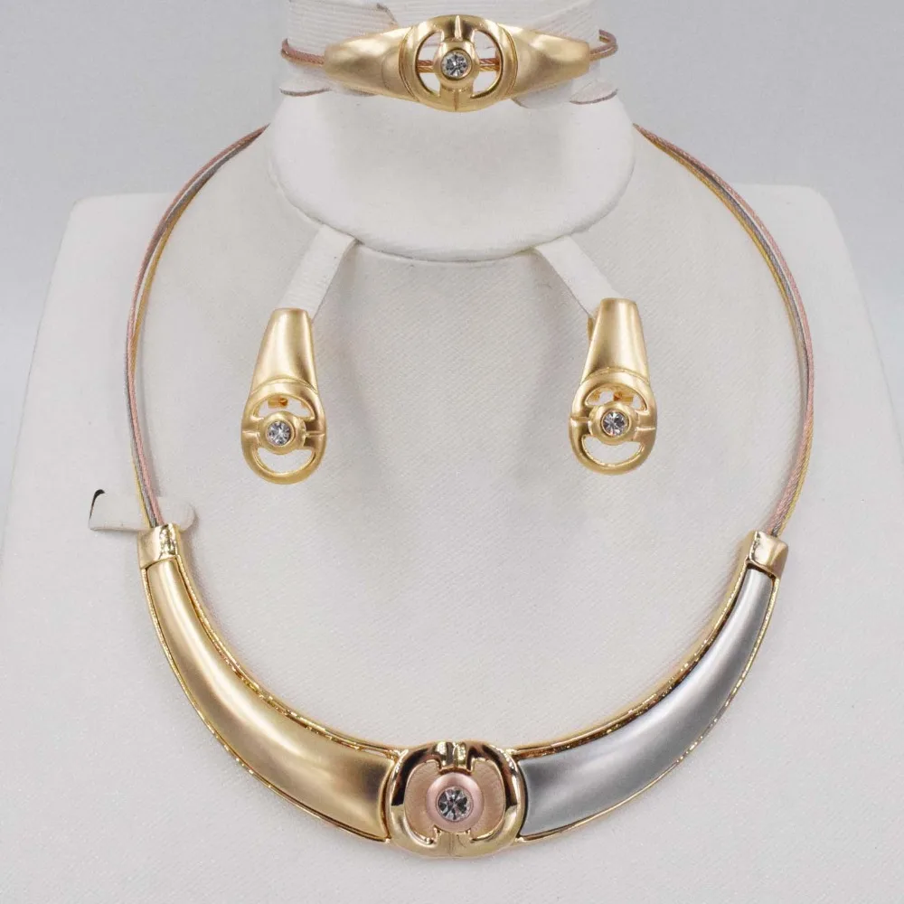 Necklace Earrings Dubai Jewelry Sets For Wedding Dress Bridesmaids Brides Party or Prom Rose Gold 2019 | Украшения и аксессуары
