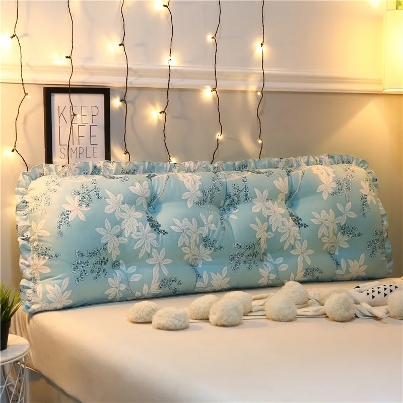 

Sofa Long Cushion Backrest Living Room Grand Modern flowers Backrest Pillow For Bed Cojin Rosa Capa Para Sofa Modern Home Decor