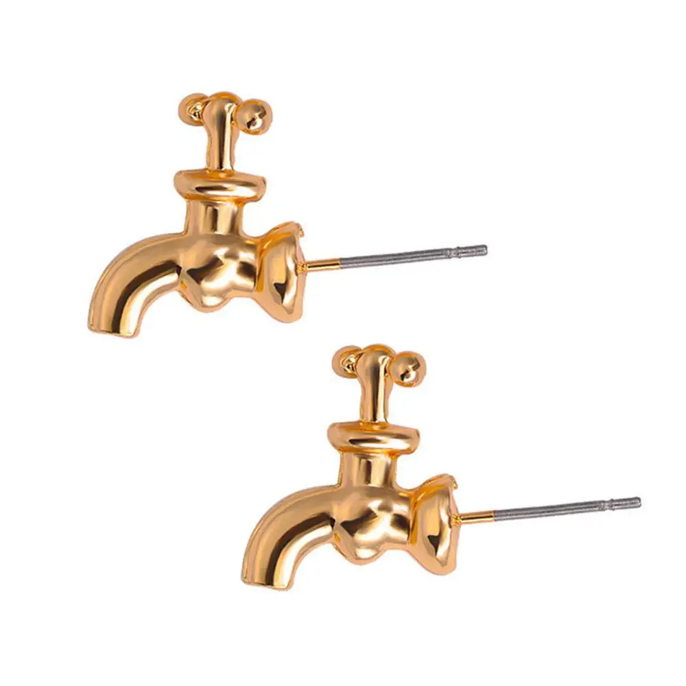 

1PC Earrings Personalities Elegant Gifts Water Tap Accessories Ear Studs vintage punk earring Women Men water Faucet Stud New