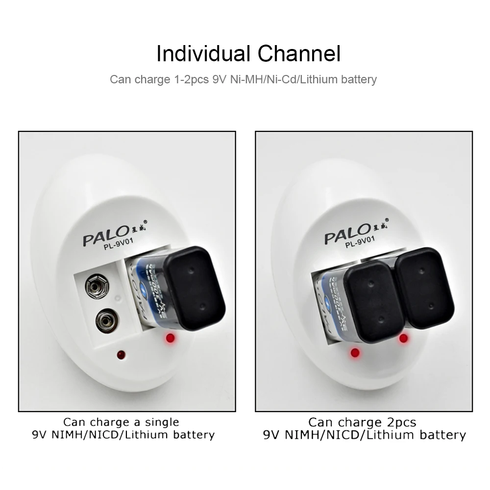 Battery Charger Fast Charger Battery Charger Adapter PALO 6F22 9V Battery Charger Super Quick Power 9V 6f22 Ni-MH Ni-CD Li-ion rechargeable battery