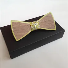 Цветной дерева Новинка твердой древесины галстук-бабочка для Для мужчин классические деревянные Bowties Галстуки творческий ручной бабочка Зебра дерево галстук