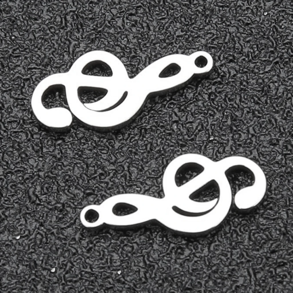 20Pcs Stainless Steel Music Notes Shapes Pendants Jewelry Making Charms for DIY Necklace Bracelets Crafts, 9.8 x 12.3mm