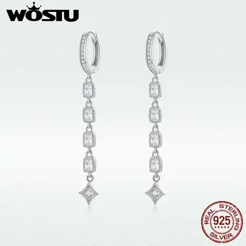 

WOSTU 100% Real 925 Sterling Silver Drop Earrings Hot Sale 2020 Women's Earrings Making Fashion Jewelry BKE583