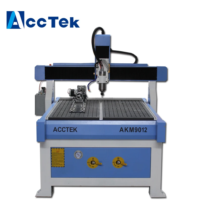 Acctek 4 Axis cnc router 9012 , small cnc wood cutting  