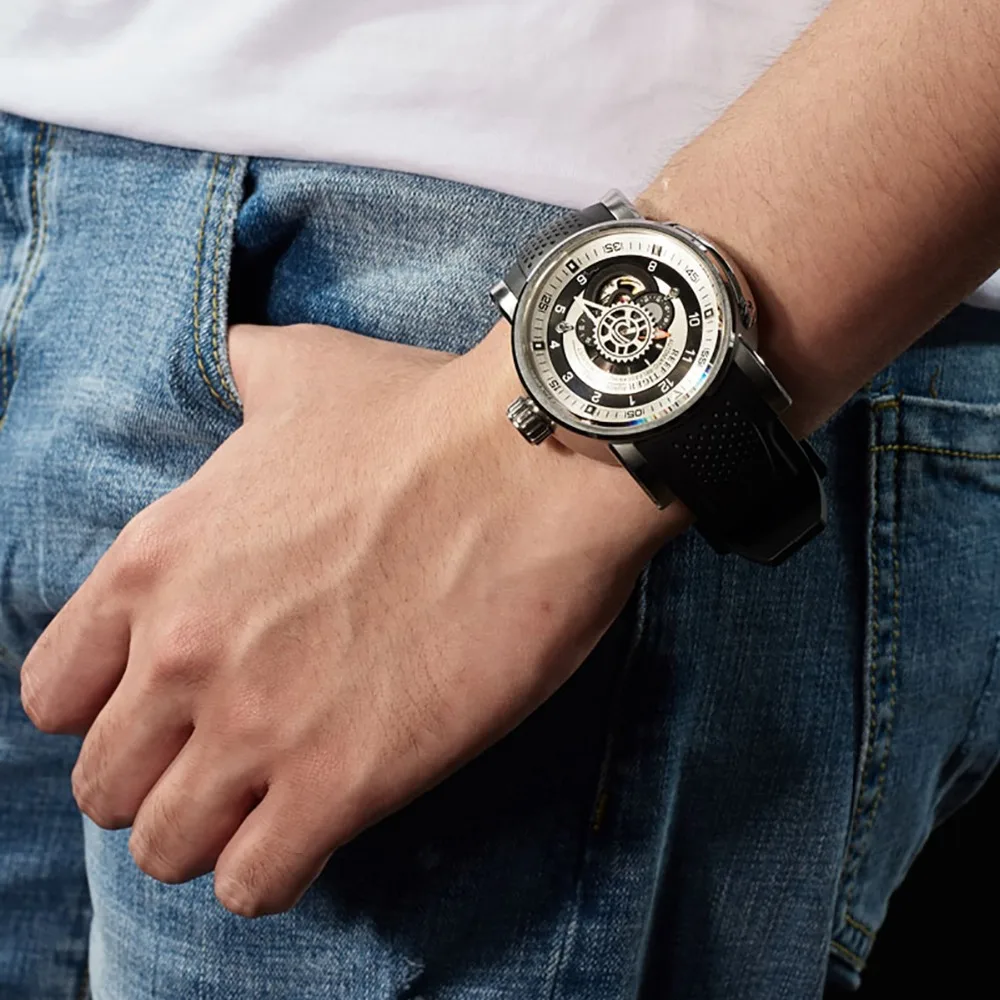 Новые Риф Тигр/RT Топ бренд спортивные часы мужские водонепроницаемые дизайнерские автоматические часы с резиновым ремешком военные часы RGA30S7