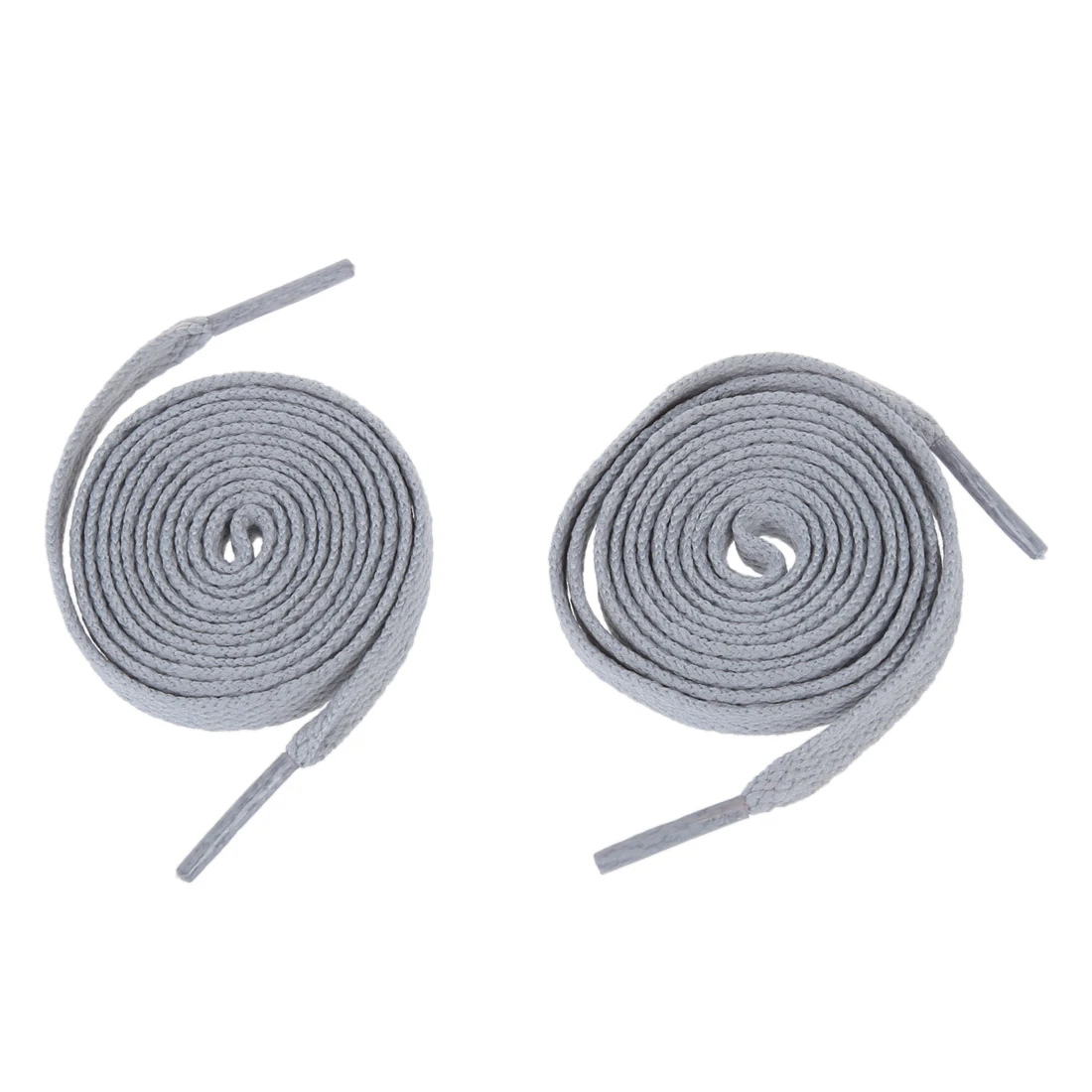 

DCOSHot StyleNew 2pcs Trainers Plastic Tips 52.4 Long Grey Flat Wide Shoe Laces Strings