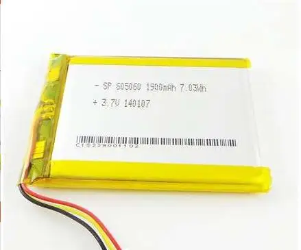 

3.7V lithium polymer battery 605060 065060 GPS navigator MP3 flat 3 wires line point reading machine Rechargeable Li-ion Cell